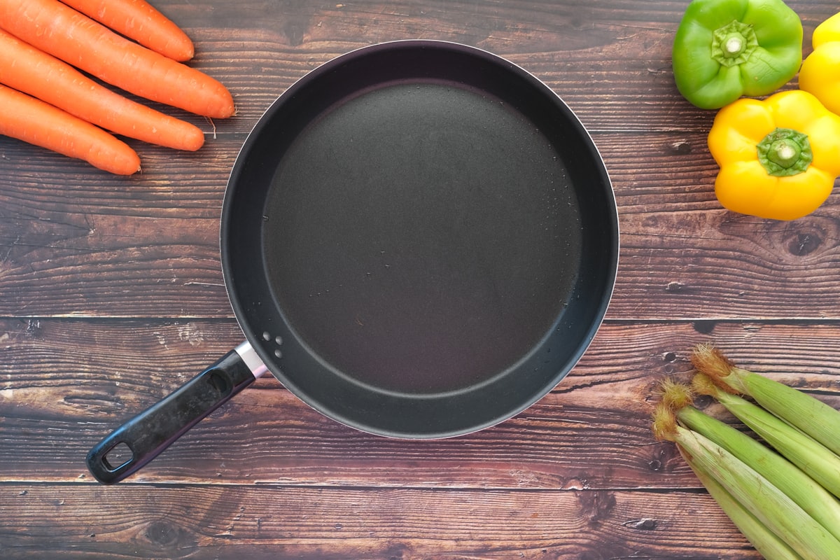 Healthy meal preparation in kitchen
